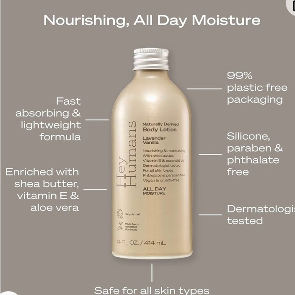 - Hey humans body lotion